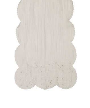 MOONBAT ルナルーチェ ロカ CHANDNI シルクコットン 花刺繍ストール ライトグレー