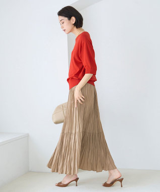 UNFILO スゴ機能 パフスリーブニット オレンジ