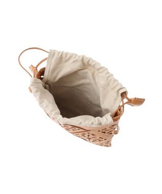 genten サスカットバスケット ショルダーバッグ ヌメベージュ