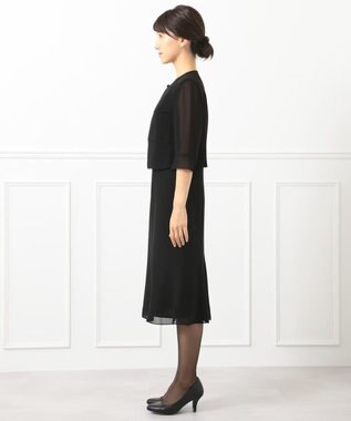 自由区 FORMAL 【人気NO.1 / 洗える】ボレロ風ワンピース ブラック系