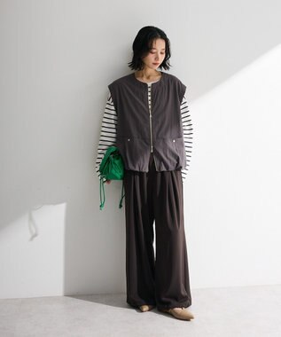 Green Parks サイドタックプルオーバー Border