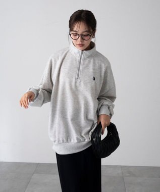 WEGO 【WEB限定/25年秋冬新作/ユニセックス着用ITEM】別注USPOLOハーフZIPPO 杢グレー