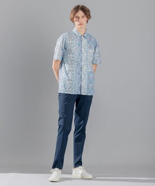 JOSEPH HOMME 【LIBERTY】 パッチワークリバティ 半袖シャツ サックスブルー系3