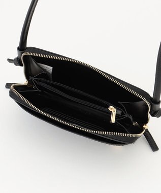 LA BAGAGERIE 【レザー×ステッチ】スクエアマルチポシェット ブラック