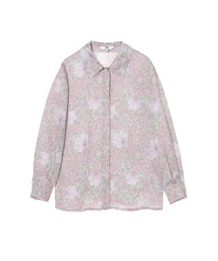 DAKS ボタニカルプリントブラウス ピンク