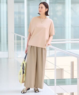 自由区 【好評につき新色追加・9色展開・洗える・XSサイズあり】クレープストレッチドルマン ニット ローズ系