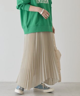 AMERICAN HOLIC 【選べる丈】シアープリーツスカート Light Beige