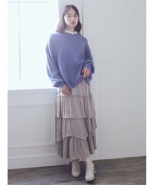 earth music&ecology ランダムティアードスカート Beige