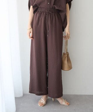 YECCA VECCA 【セットアップ対応】ストライプ柄ワイドパンツ