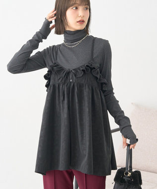 earth music&ecology フェイクレザーキャミチュニック