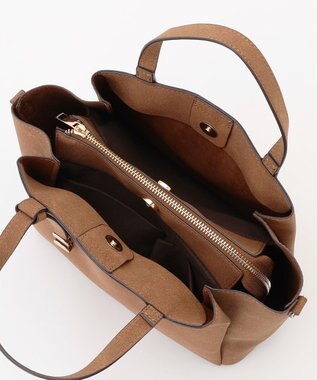 LA BAGAGERIE 【MONICA】ボウタイリボンハンドバッグ チョコ