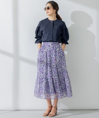 組曲 【23SS】ヴィンテージフラワープリント スカート パープル系5