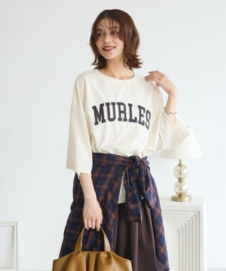 Green Parks ５分袖刺繍ロゴトレＴＥＥ Ivory