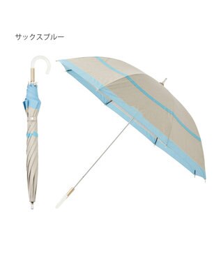 MOONBAT FURLA 晴雨兼用日傘 長傘 シャンブレー切継 ／遮光 遮熱 UV ターコイズ