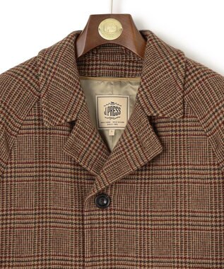 J.PRESS MEN 【KING SIZE】【JAPAN TWEED with REAL SHETLAND】ガンクラブチェック バルカラーコート ブラウン系4