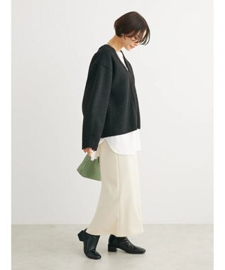 Green Parks ・ＥＬＥＮＣＡＲＥ　ＤＵＥ　ブークレＶネックカーデ Black