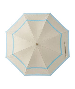 MOONBAT FURLA 晴雨兼用日傘 長傘 シャンブレー切継 ／遮光 遮熱 UV ターコイズ