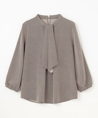 ANY 【洗濯機可】ボータイブラウス ブラウン