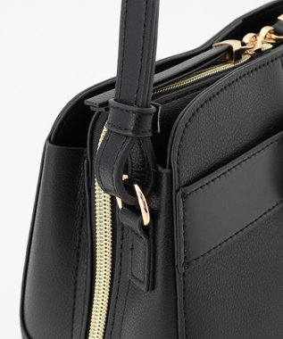 LA BAGAGERIE 【maison vert】 【超軽量・多収納】バイカラーリボンショルダーバッグ ブラック