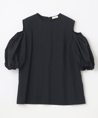 NAVE 【Nave　撥水機能・UVカット・透湿・接触冷感】ナイロンワッシャー ブラウス ブラック系