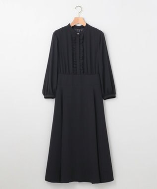 組曲 L 【KUMIKYOKU NAVY】ジョーゼットシフォン フリルワンピース ネイビー系