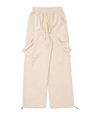 WEGO 【ウエストゴム】サイドベルトカーゴパンツ オフホワイト