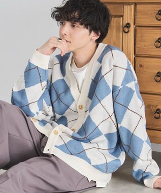 WEGO オーバーフィットパターンカーディガン 柄1