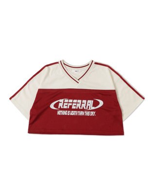 WEGO 2ライン切り替えメッシュショートT ワイン