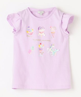 ANY KIDS スイーツ オン・オフショルダー Tシャツ ラベンダー