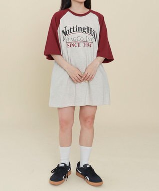 WEGO レタリングラグランT ワイン