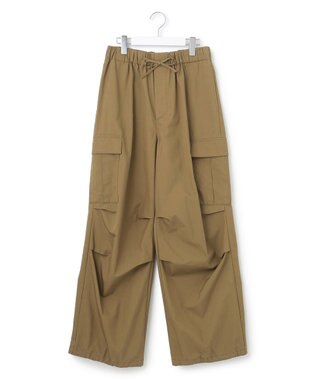 23区 L 【SLOW/一部店舗限定】ハイカウントギャバ パラシュート カーゴパンツ モスグリーン系