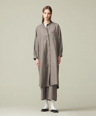 J.PRESS YORK STREET 【WOMEN】バックドレープ シャツワンピース グレー系