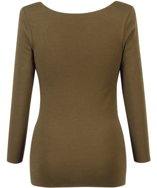 Wing あったかインナー 綿100％(肌側) アウターにひびきにくい ムレにくい 【綿の贅沢 ここちフラット】 8分袖 長袖 秋 冬 EL4872 ウイング／ワコール カーキブラウン