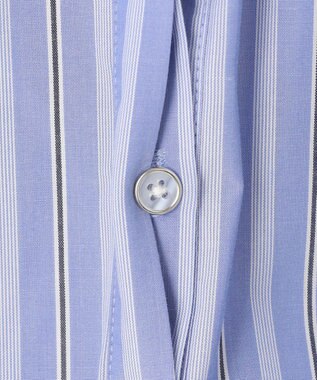 ANY L 【接触冷感/UVカット/抗菌防臭/速乾】エニイファンクション シャーリングブラウス ブルーランダムストライプ