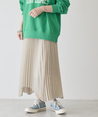 AMERICAN HOLIC 【選べる丈】シアープリーツスカート Light Beige