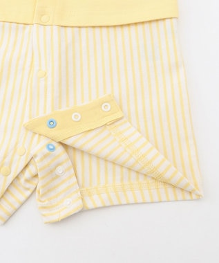 組曲 KIDS 【70cm】セーラーボーダー ロンパース イエロー系1