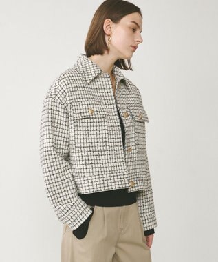 GRACE CONTINENTAL チェックツイードブルゾン キナリ