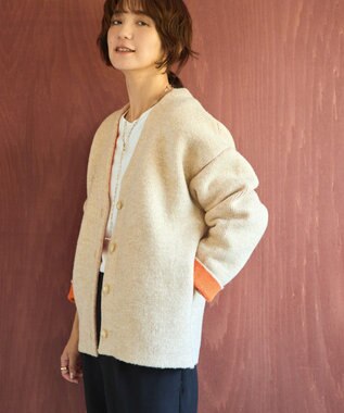 AMERICAN HOLIC ＶネックＷフェイスニットカーディガン Beige