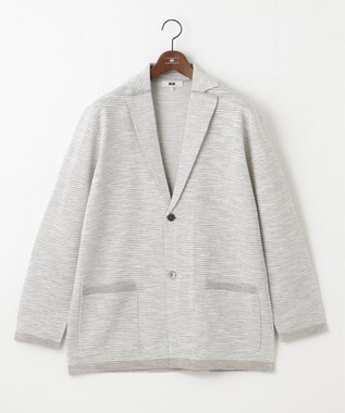 JOSEPH ABBOUD 【キングサイズ・軽い/洗える】スラブギマボーダーニットカーディガン