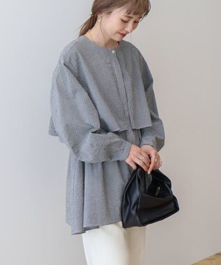 AMERICAN HOLIC サッカーティアードロングブラウス Gingham Check