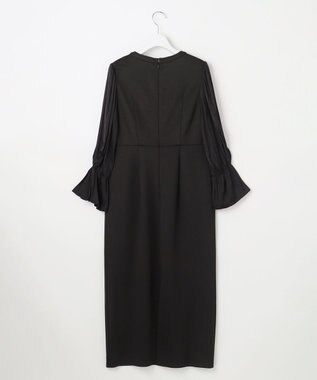 ANY SIS 【洗える】ベルスリーブナロー ドレス ブラック