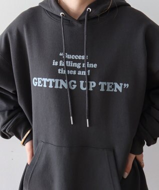 AMERICAN HOLIC フロッキーロゴプリント裏毛パーカー Charcoal Gray