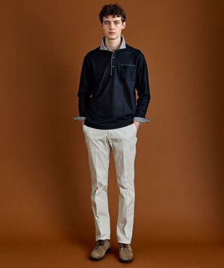 JOSEPH ABBOUD 【人気】ウエストも伸びる！ 定番 オーガニックストレッチパンツ アイボリー系