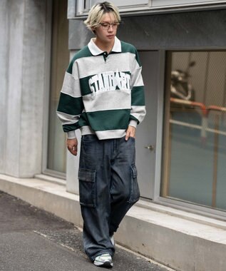 WEGO 【ユニセックス着用ITEM】カレッジロゴラガースウェット グリーン