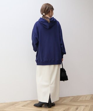 AMERICAN HOLIC フロッキーロゴプリント裏毛パーカー Navy