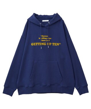 AMERICAN HOLIC フロッキーロゴプリント裏毛パーカー Navy