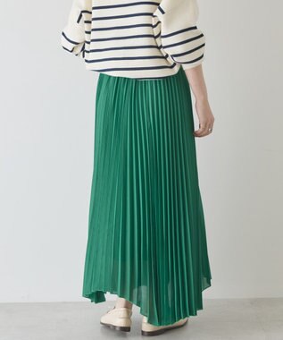 AMERICAN HOLIC 【選べる丈】シアープリーツスカート Green