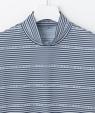 23区GOLF 【MEN】【吸水速乾・UVケア】ボーダー柄 インナーカットソー ネイビー系1