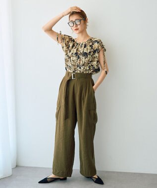 YECCA VECCA ベルテッドカーゴパンツ Khaki