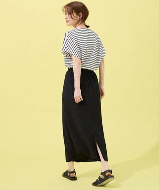 ANY 【洗濯機可】プリーツジャージタイトスカート ブラック